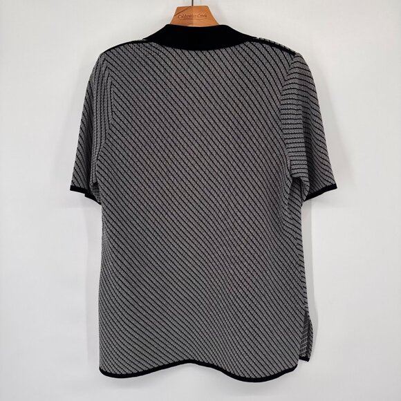 Exclusively Misook Womens Black pattern Open Cardigan jacket size large - Picture 9 of 14